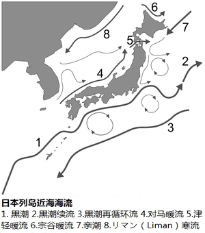 中国沿海至西日本的北太平洋洋流的主力是黑潮
