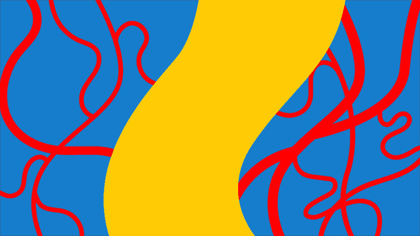 vein dna moving yellow blue red