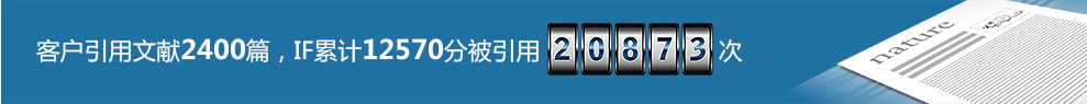 客户引用文献2400篇，IF累计12570分，被引用20873次