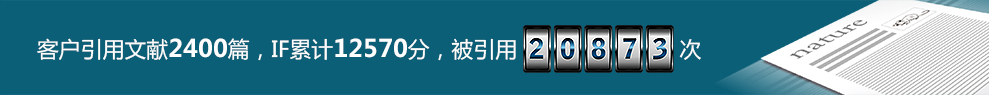客户引用文献2400篇，IF累计12570分，被引用20873次